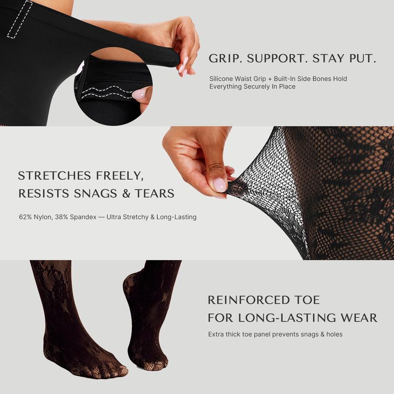 Curvella High-Waist Shaping Fishnet Tights