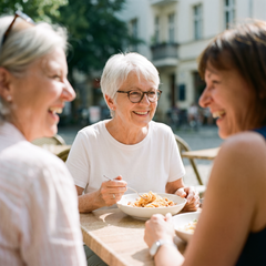 Woman having lunch with friends (illustrative photo)