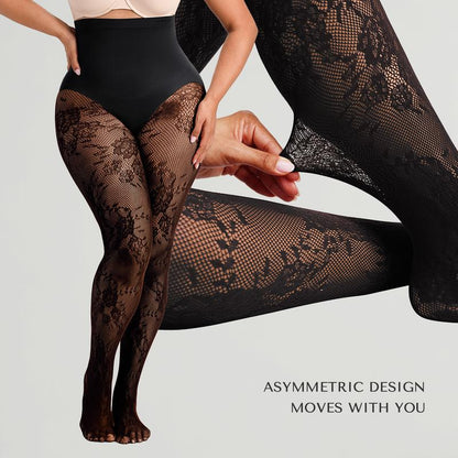 Curvella High-Waist Shaping Fishnet Tights