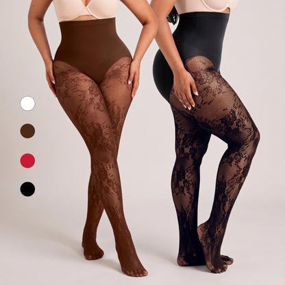 Curvella high-waist shaping fishnet tights (original generation)